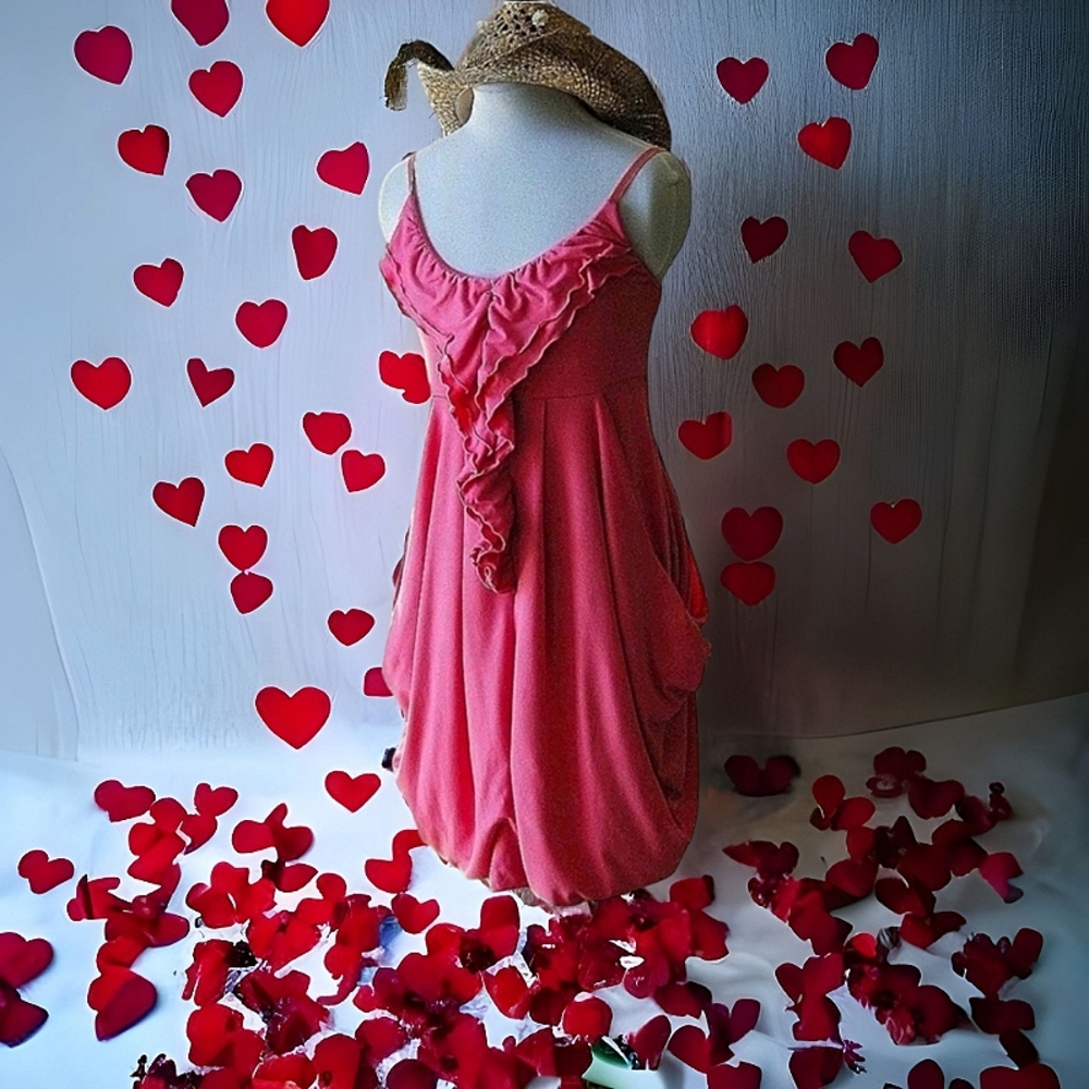 Maurice's pink ruffled front midi dress sz M - Picture 10 of 10